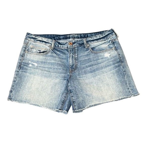 American Eagle Outfitters Pants - American Eagle Women's 16 Denim Blue Jean Shorts Cutoff Distressed AE Mid Rise